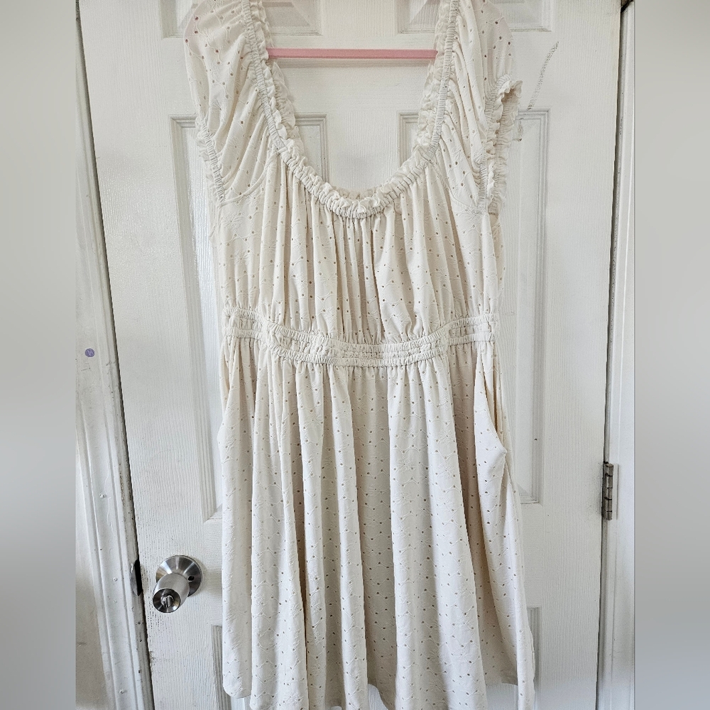 torrid Cream Mini Dress with Subtle Dot Print